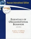 Cover: Essentials of Organizational Behavior - Pearson