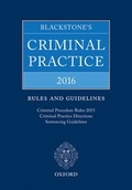 Bild: Blackstone's Criminal Practice 2016: Rules and Guidelines - Oxford University Press
