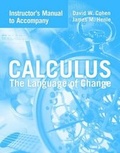 Cover: IM- CALCULUS INSTRUCTOR'S MANUAL - Jones and Bartlett Publishers, Inc