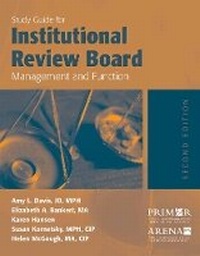 Enlarge image Cover: Study Guide for Institutional Review Board Management and Function - Jones and Bartlett Publishers, Inc