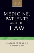 Cover: Medicine, Patients and the Law - Manchester University Press