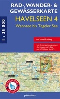 Bild: Rad-, Wander- und Gewässerkarte Havelseen 4: Wannsee bis Tegeler See - grünes herz