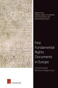 Enlarge image Cover: First Fundamental Rights Documents in Europe - Intersentia Ltd