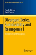 Cover: Divergent Series, Summability and Resurgence I - Springer
