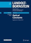 Cover: Optical Constants - Springer
