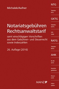 Abbildung von: Notariatsgebühren - Rechtsanwaltstarif - Manz
