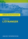 Cover: L'Étranger - Der Fremde von Albert Camus. Königs Erläuterungen. - Bange, C