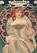 Cover: Carnet Lign? Lign? Affiche Mucha, Imprimerie Champenois - Hachette Livre - Bnf