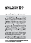 Cover: Johann Melchior Gletle, 36 Solo-Motetten op. 5 - Peter Lang Verlag