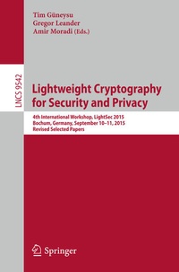 Enlarge image Cover: Lightweight Cryptography for Security and Privacy - Springer