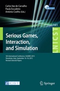 Cover: Serious Games, Interaction, and Simulation - Springer