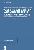 Cover: "Let the Wise Listen and add to Their Learning" (Prov 1:5) - De Gruyter