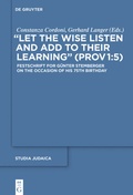 Cover: "Let the Wise Listen and add to Their Learning" (Prov 1:5) - De Gruyter