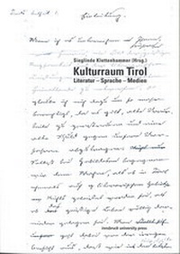 Enlarge image Cover: Kulturraum Tirol - Universität Innsbruck Inst. f. Germanistik