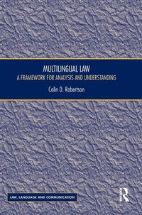 Enlarge image Cover: Multilingual Law - Routledge