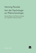 Cover: Von der Psychologie zur Ph&auml;nomenologie - Meiner