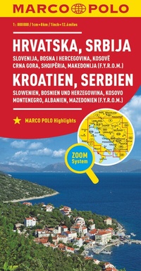 Abbildung von: MARCO POLO Länderkarte Kroatien, Serbien, Bosnien und Herzegowina 1:800.000 - MARCO POLO ein Imprint von MAIRDUMONT