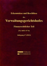 Abbildung von: Erkenntnisse und Beschlüsse des Verwaltungsgerichtshofes - Verlag Österreich