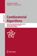 Cover: Combinatorial Algorithms - Springer