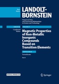 Cover: Magnetic Properties of Non-Metallic Inorganic Compounds Based on Transition Elements - Springer