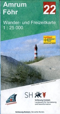 Abbildung von: Amrum - Föhr Wander- und Freizeitkarte 1:25 000 - Landesamt f.Vermessung