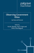 Cover: Observing Government Elites - Palgrave Macmillan