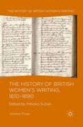 Cover: The History of British Women's Writing, 1610-1690 - Palgrave Macmillan