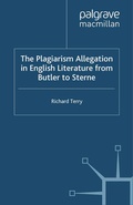 Cover: The Plagiarism Allegation in English Literature from Butler to Sterne - Palgrave Macmillan
