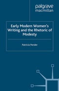Cover: Early Modern Women's Writing and the Rhetoric of Modesty - Palgrave Macmillan