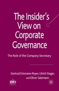 Cover: The Insider's View on Corporate Governance - Palgrave Macmillan