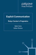 Cover: Explicit Communication - Palgrave Macmillan