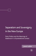 Cover: Separatism and Sovereignty in the New Europe - Palgrave MacMillan