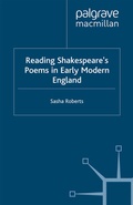 Cover: Reading Shakespeare's Poems in Early Modern England - Palgrave Macmillan