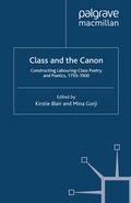 Cover: Class and the Canon - Palgrave Macmillan