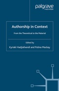 Cover: Authorship in Context - Palgrave Macmillan