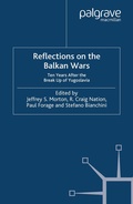 Cover: Reflections on the Balkan Wars - Palgrave MacMillan