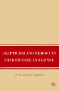 Cover: Skepticism and Memory in Shakespeare and Donne - Palgrave MacMillan