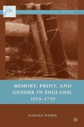 Cover: Memory, Print, and Gender in England, 1653-1759 - Palgrave MacMillan