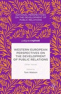 Cover: Western European Perspectives on the Development of Public Relations - Palgrave Pivot