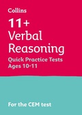 Cover: 11+ Verbal Reasoning Quick Practice Tests Age 10-11 (Year 6) - Letts Educational