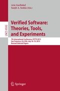 Cover: Verified Software: Theories, Tools, and Experiments - Springer