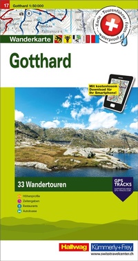 Abbildung von: Kümmerly+Frey Wandertourenkarte 17 Gotthard 1:50.000 - Hallwag Kümmerly+Frey