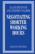 Cover: Negotiating Shorter Working Hours - Palgrave Macmillan