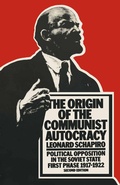 Cover: The Origin of the Communist Autocracy - Palgrave Macmillan