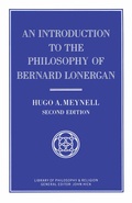 Cover: An Introduction to the Philosophy of Bernard Lonergan - Palgrave Macmillan