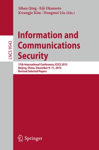 Enlarge image Cover: Information and Communications Security - Springer