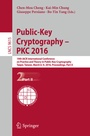 Cover: Public-Key Cryptography - PKC 2016 - Springer