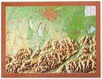 Abbildung von: Relief Bayerisches Oberland mit Holzrahmen (1:400.000) - georelief