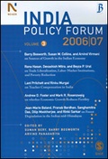 Cover: India Policy Forum 2006-07 - SAGE Publications Inc