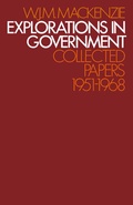Cover: Explorations in Government - Palgrave Macmillan